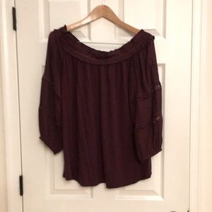 Burgundy Loft blouse. Size medium.